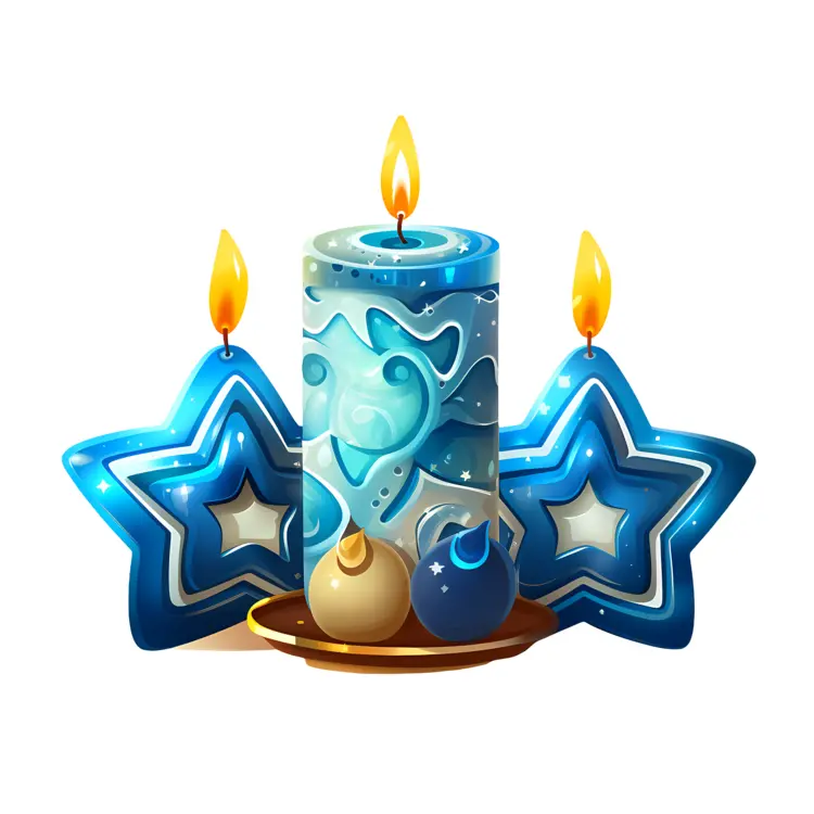 Blue Star-shaped Candles for Festive Decoration
