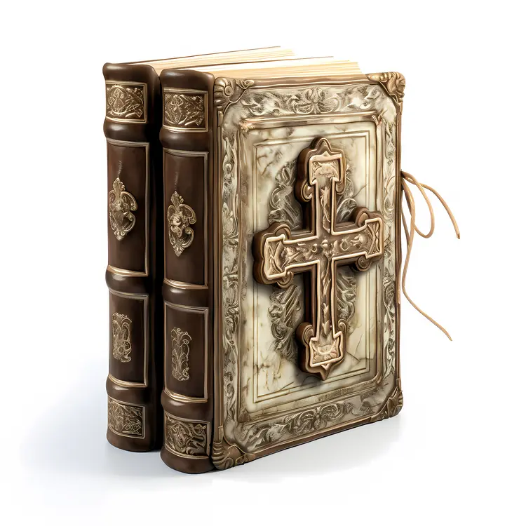 Ornate Decorative Book with Cross