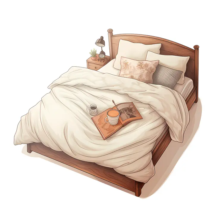 Cozy Bed with Breakfast Tray