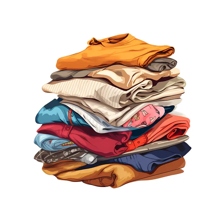 Assorted Folded Clothes Stack