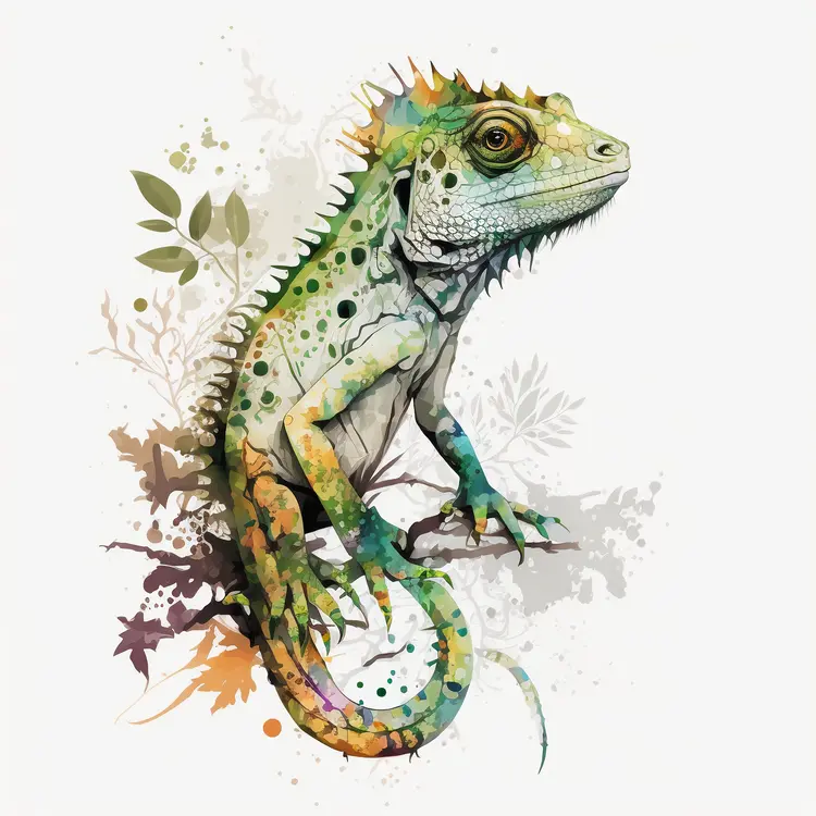 Watercolor Lizard Art
