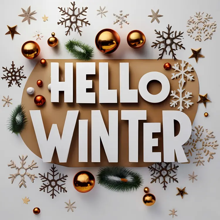 Hello Winter with Festive Decorations