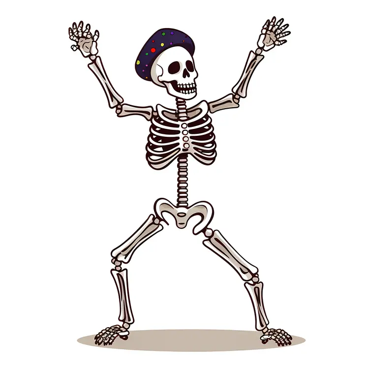 Dancing Skeleton with Beret