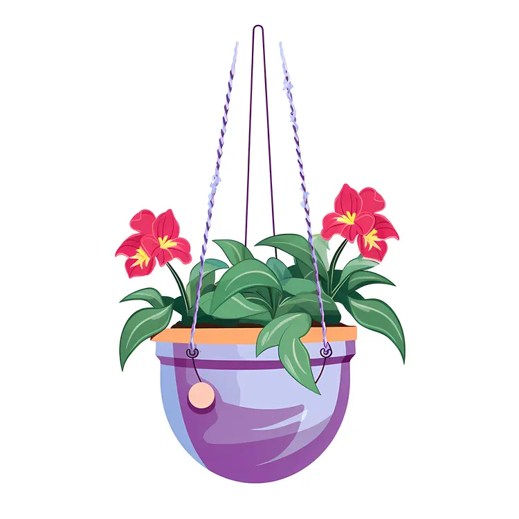 Beautiful Hanging Plant with Colorful Flowers