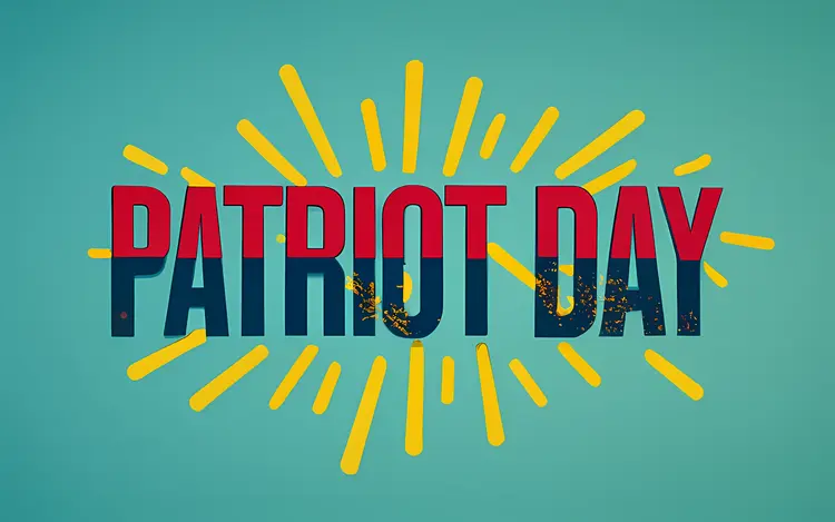 Patriot Day Text Design with Yellow Rays