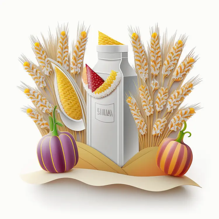 Milk Carton with Harvest Elements for Thanksgiving