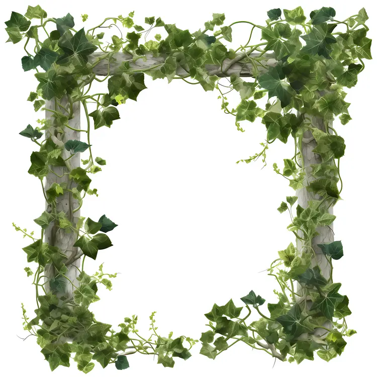 Ivy Frame with Green Leaves for Nature Decoration