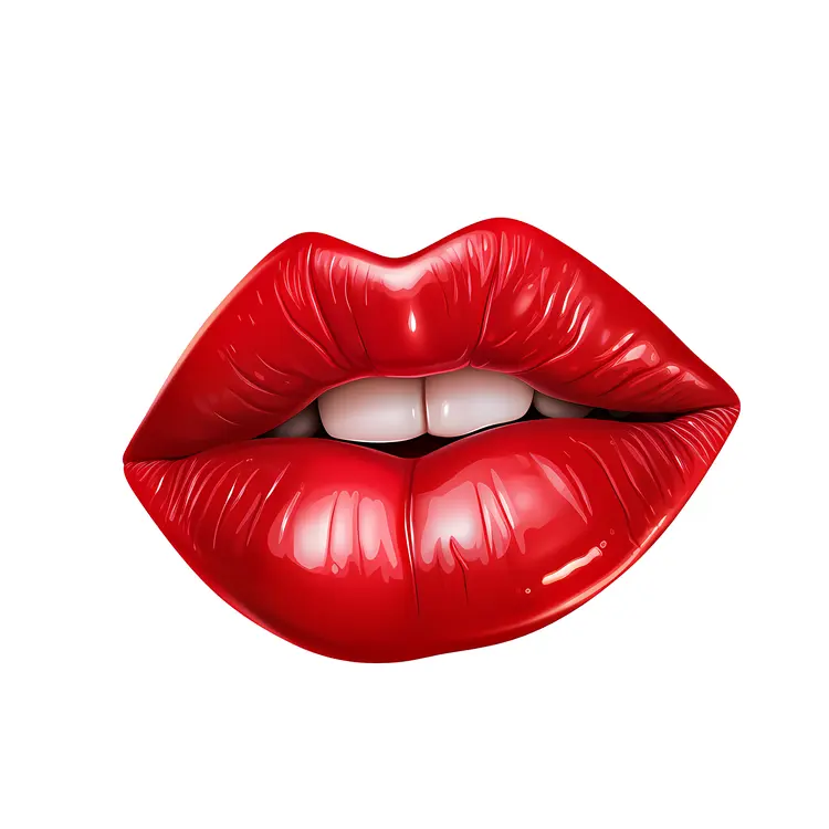 Glossy Red Lips Illustration
