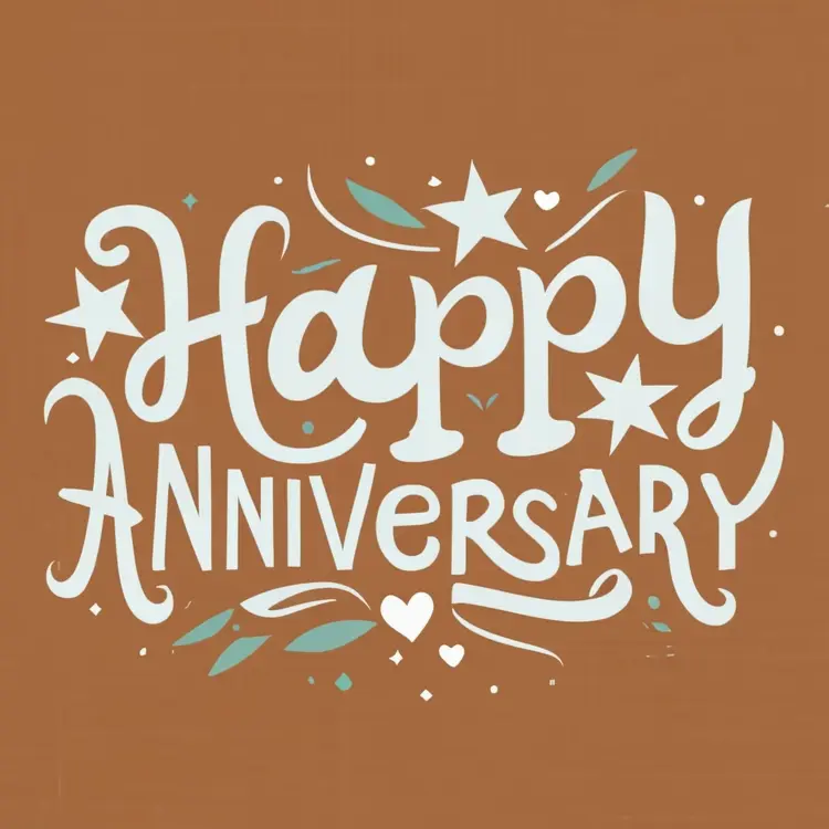 Whimsical Happy Anniversary Text