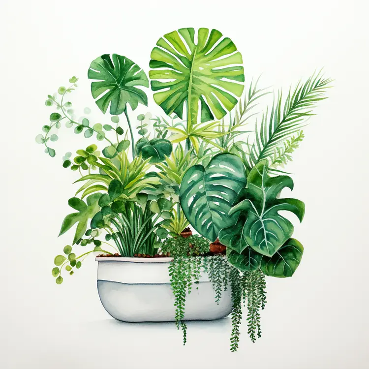Green Plants in White Pot