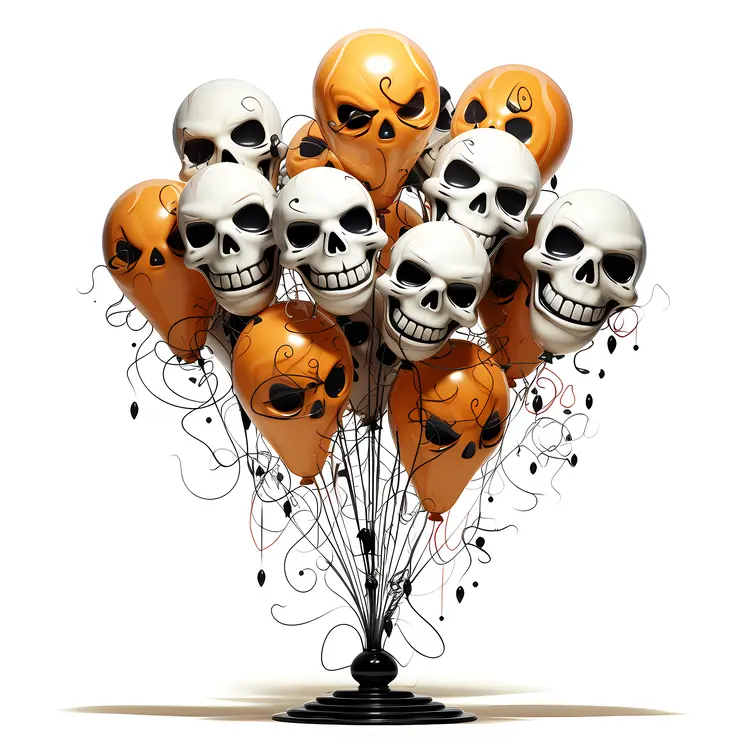 Halloween Balloons with Skull Faces