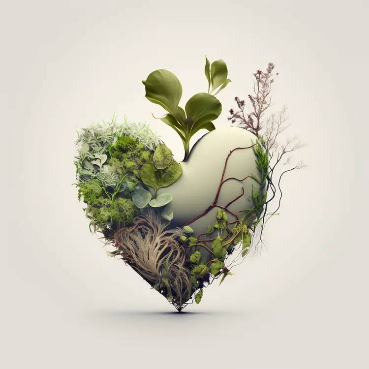 Heart Shaped Plant Growth for Earth Day Concept
