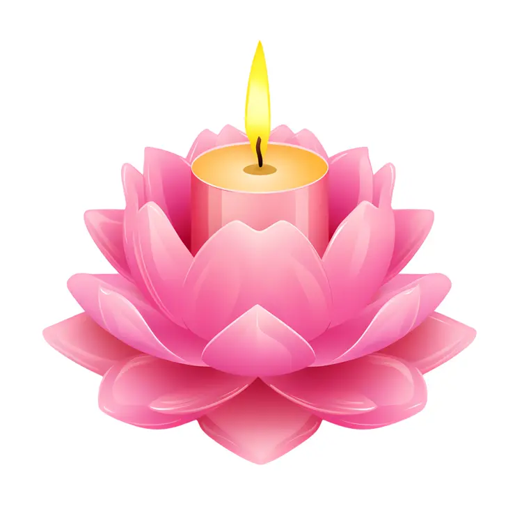 Pink Lotus Flower with Candle
