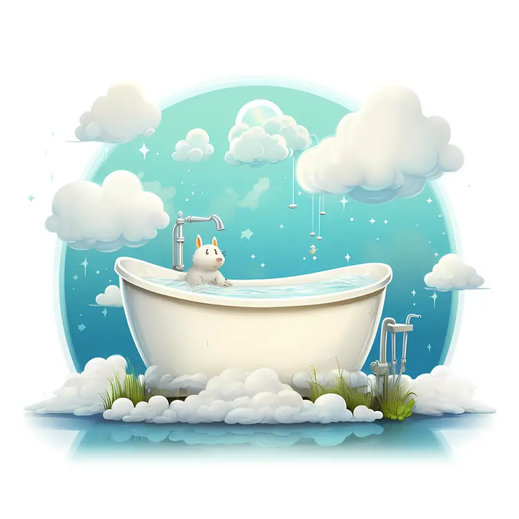 Bathtub in Dreamy Cloudscape