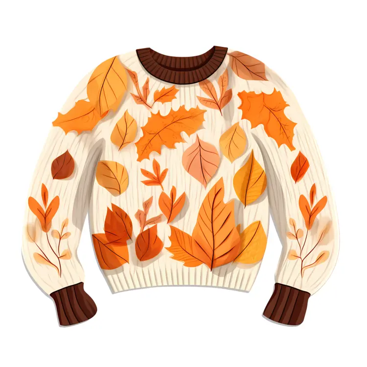 Autumn Sweater with Leaf Pattern