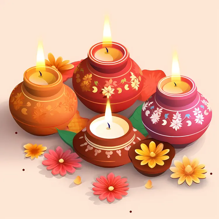 Decorative Diyas for Diwali Festival