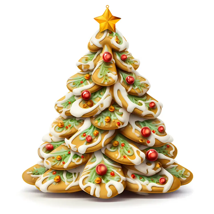 Decorated Christmas Tree Cookie