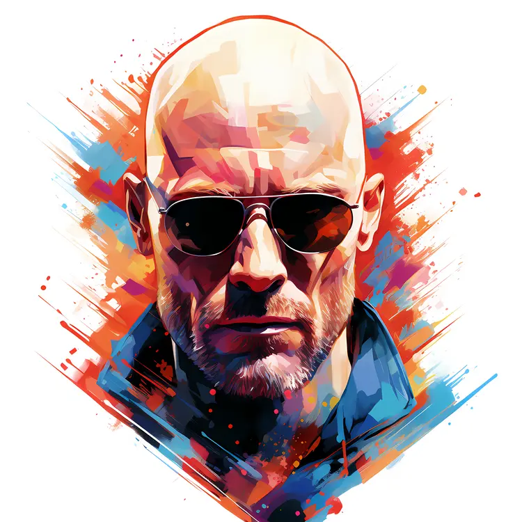 Serious Bald Man with Sunglasses