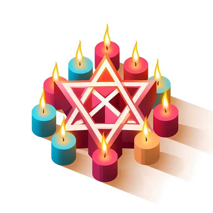 Colorful Geometric Star Candle with Multiple Candles