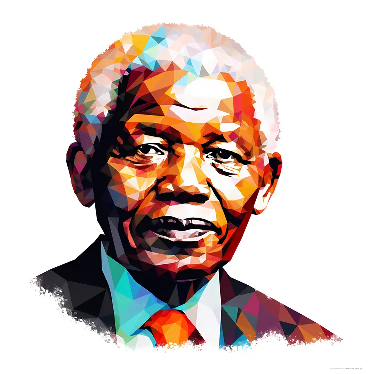 Geometric Colorful Portrait of an Elderly Man
