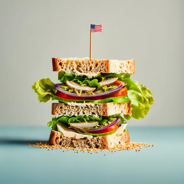 Stacked Sandwich with Fresh Vegetables