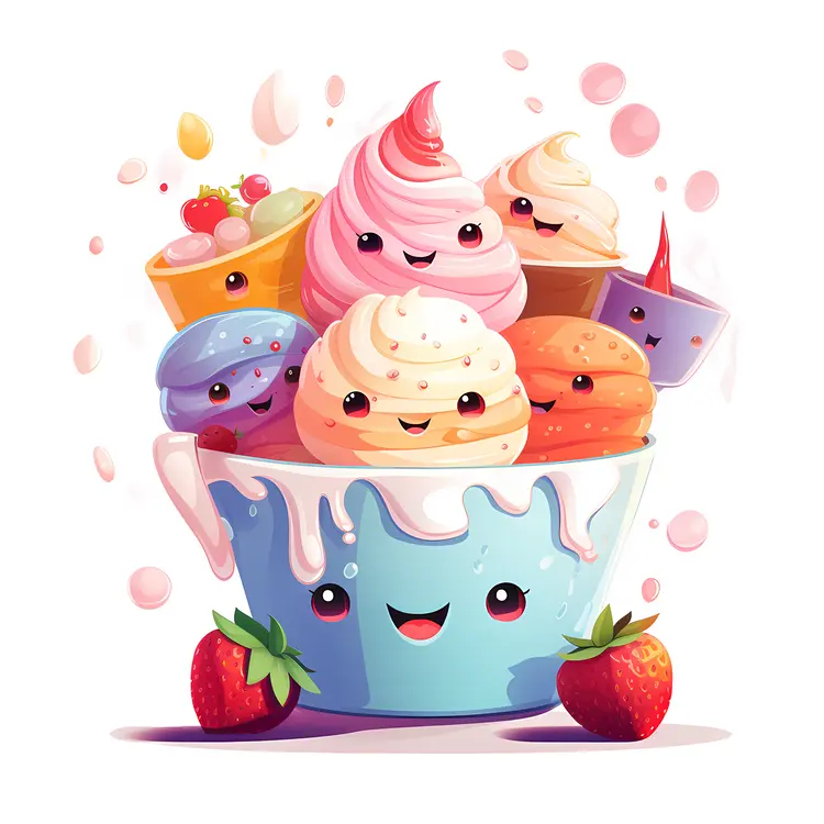 Cute Cupcakes in Bowl