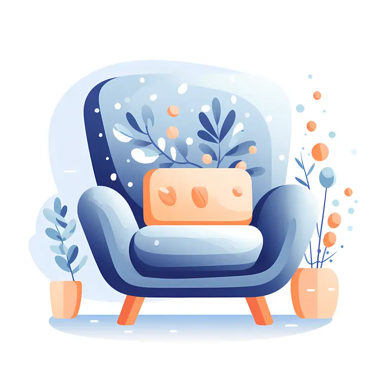 Blue Armchair with Plants