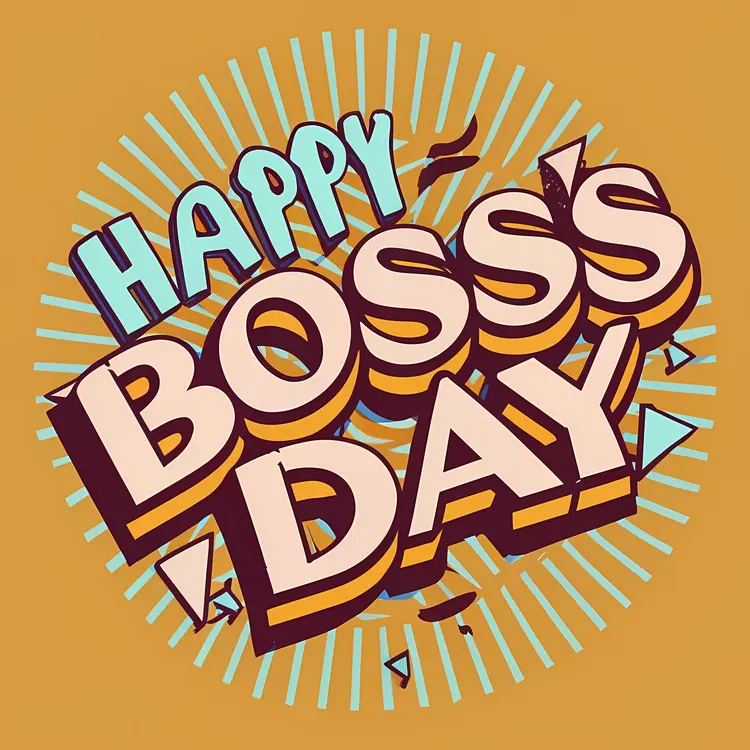 Bold Happy Boss's Day Text