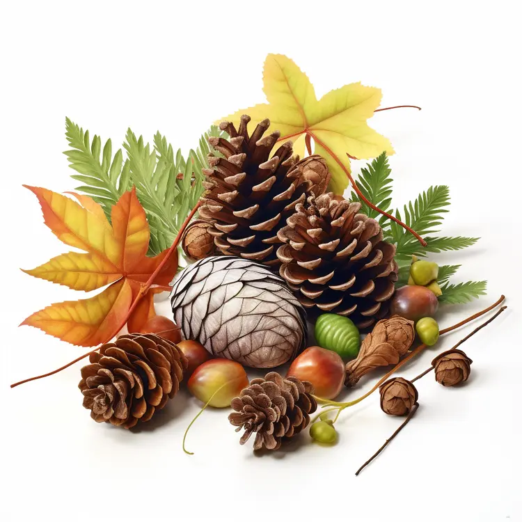 Autumn Pine Cones and Leaves Arrangement