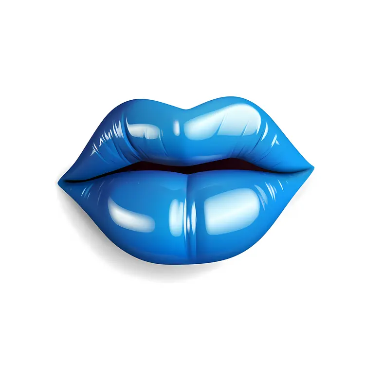 Glossy Blue Lips Illustration