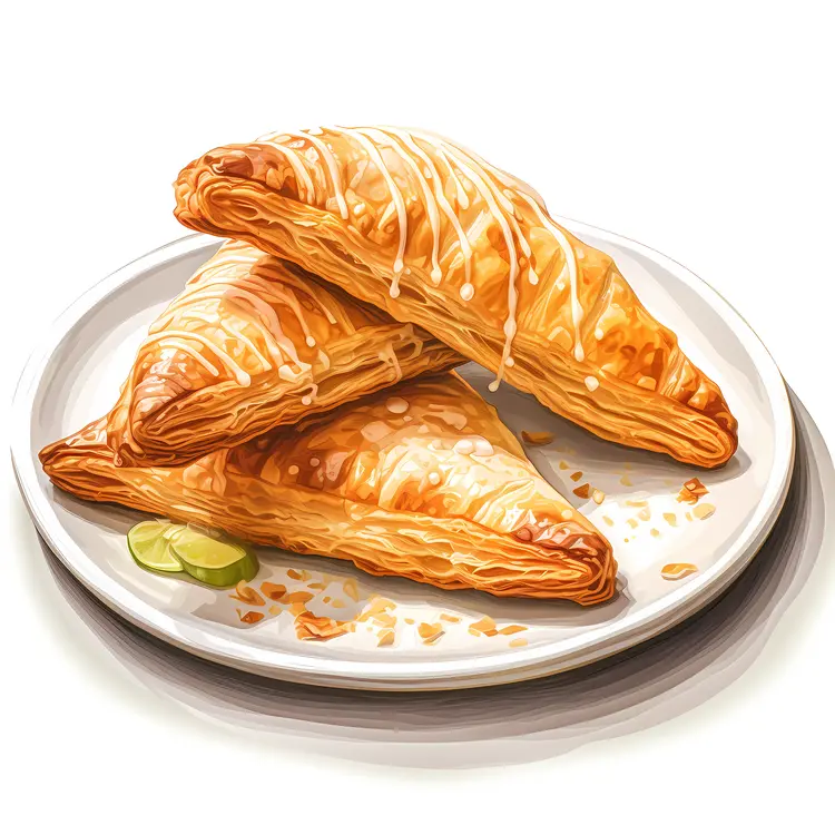 Delicious Flaky Pastries on a Plate