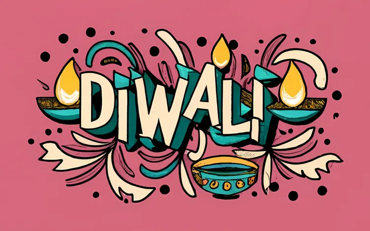 Diwali Celebration with Lamps and Decorations