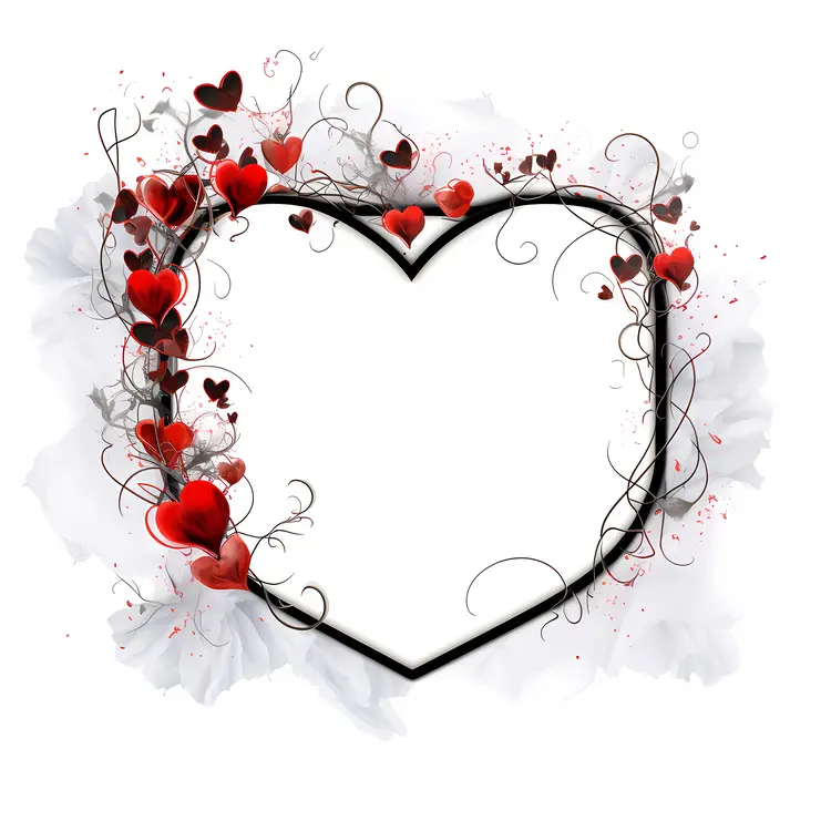 Black and Red Heart Frame