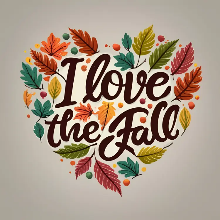Heart Shaped Fall Leaves Art