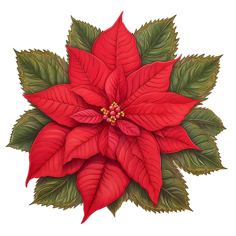 Beautiful Red Poinsettia for Christmas Decor
