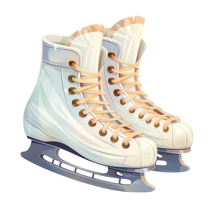 White Ice Skates with Laces