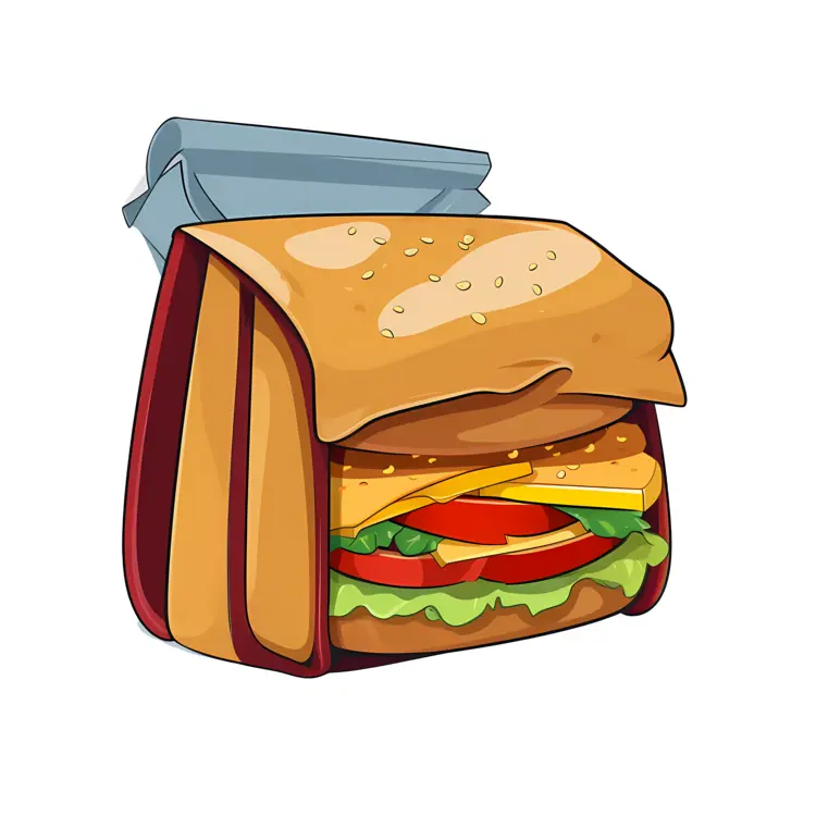 Delicious Burger in a Paper Bag