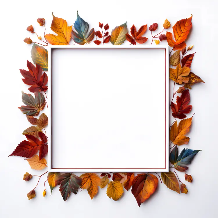Elegant Autumn Leaves Frame Design