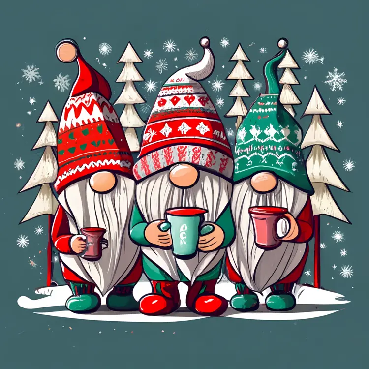 Christmas Gnomes with Mugs