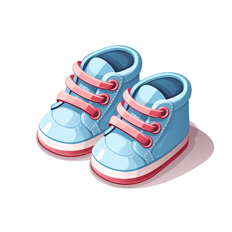 Blue Baby Shoes with Pink Laces