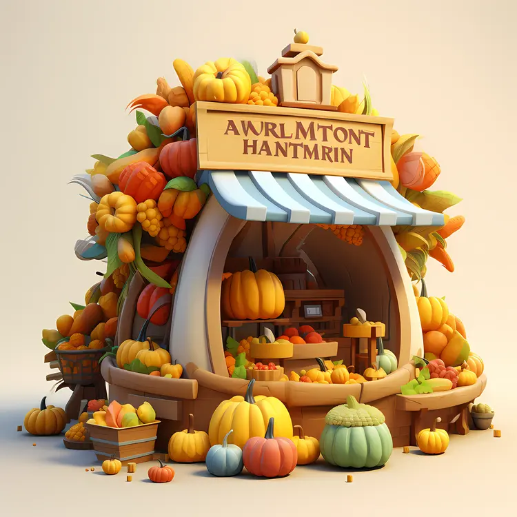 Charming Pumpkin Market Stall