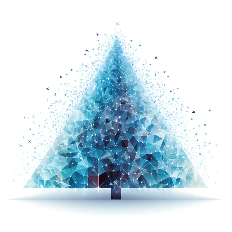 Blue Geometric Christmas Tree