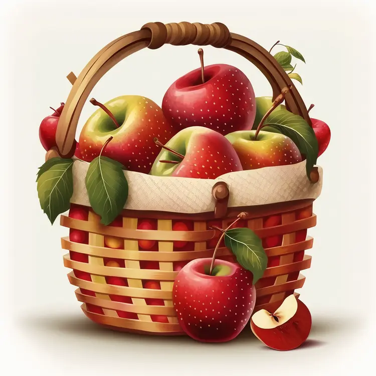 Fresh Basket of Apples for Harvest Season