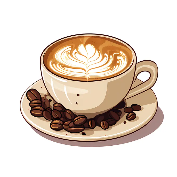 Coffee Cup with Coffee Beans