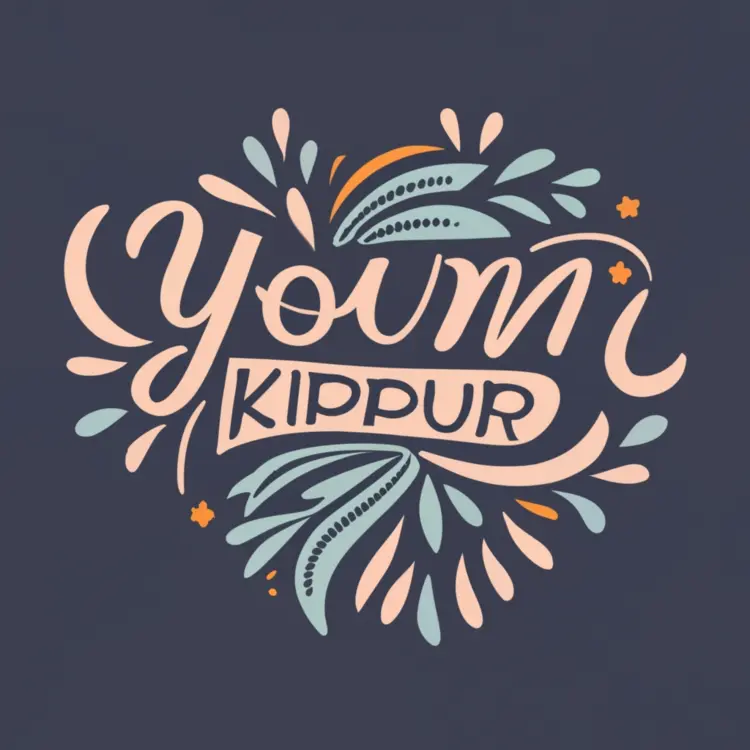 Yom Kippur Celebration with Floral and Star Design