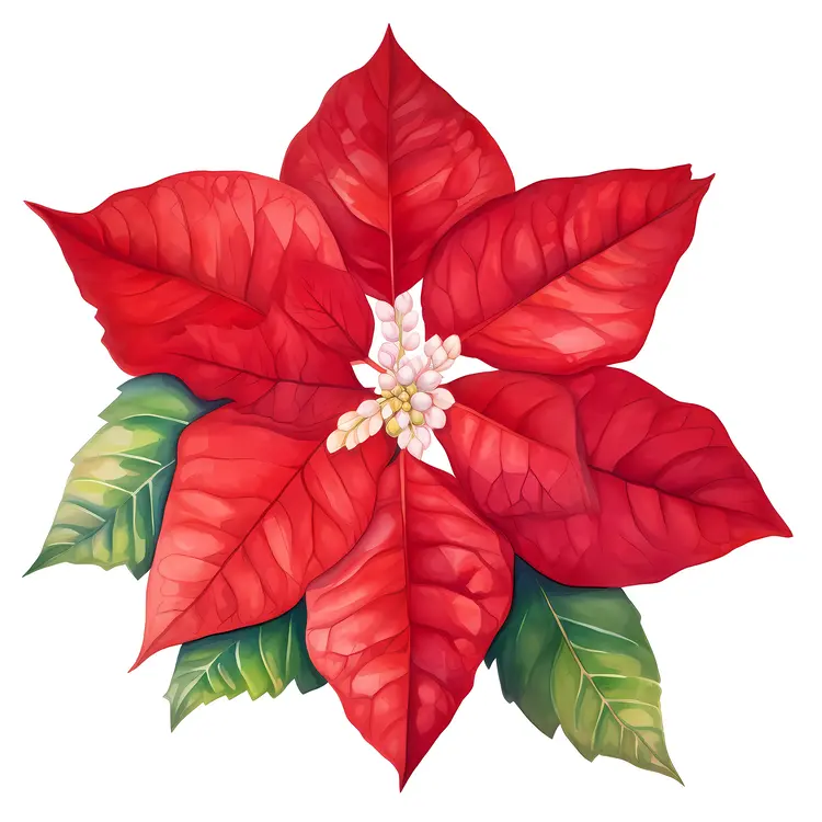 Beautiful Red Poinsettia for Christmas Decoration