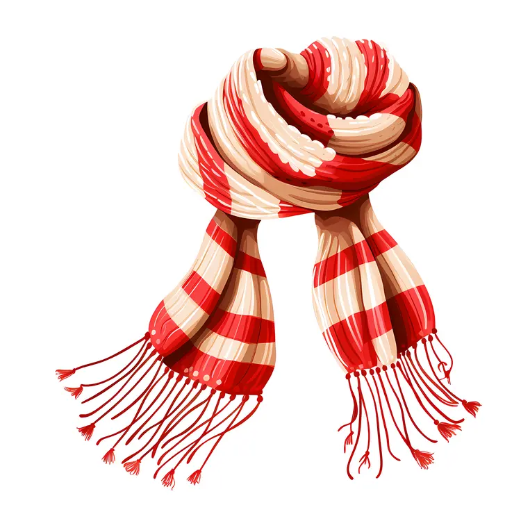 Red and White Striped Scarf