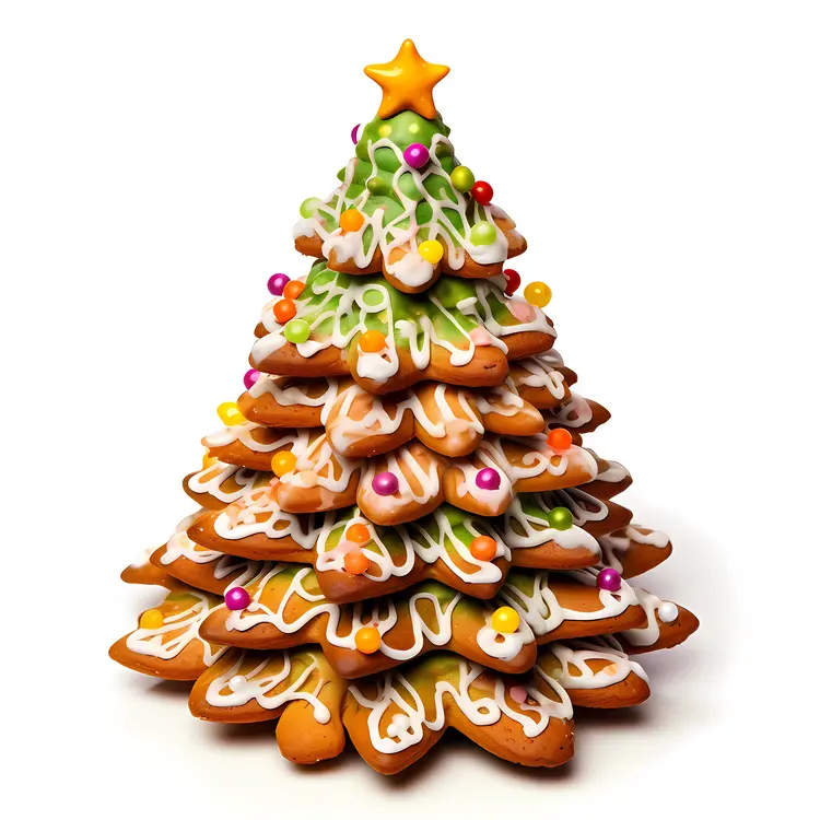 Gingerbread Tree with Icing and Star