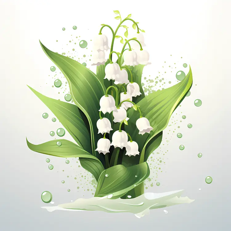 Lily of the Valley with Water Droplets