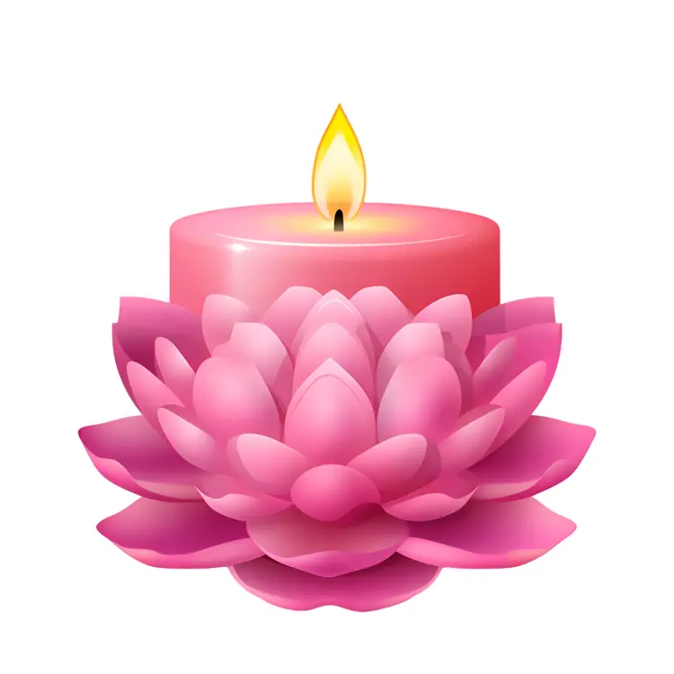 Pink Flower Candle
